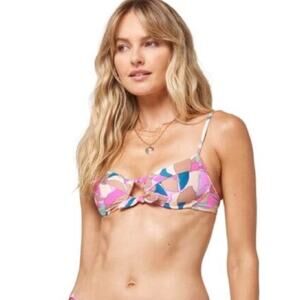L*Space Rose Colorful Abstract Bikini Top